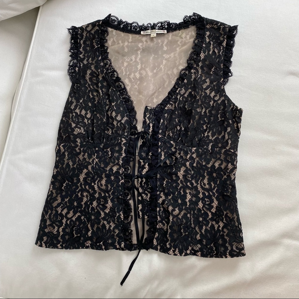 Nanette Lepore corset tank sz 6 black lace